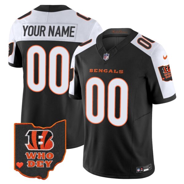 Cincinnati Bengals Who Dey Patch Vapor Limited Custom Jersey - All Stitched - Alternate