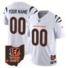 Cincinnati Bengals Who Dey Patch Vapor Limited Custom Jersey - All Stitched - White