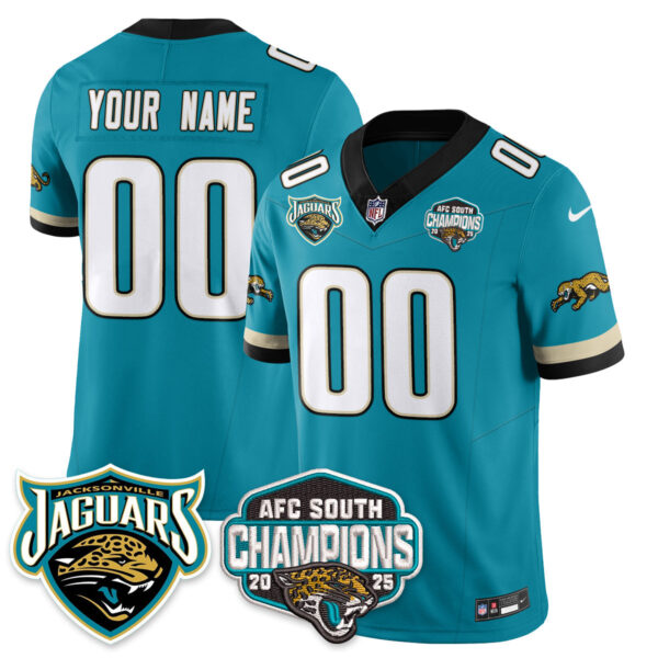 Jacksonville Jaguars AFC South Division Champions Vapor Limited Throwback Custom Jersey - All Stitched - Teal