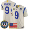 Los Angeles Rams Matthew Stafford Celebrating America's 250th Anniversary Patch Vapor Limited Jersey - All Stitched - Bone