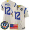 Los Angeles Rams Puka Nacua Celebrating America's 250th Anniversary Patch Vapor Limited Jersey - All Stitched - Bone