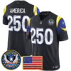 Los Angeles Rams Celebrating America's 250th Anniversary Patch Vapor Limited Jersey - All Stitched - Navy Rivalries