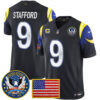 Los Angeles Rams Matthew Stafford Celebrating America's 250th Anniversary Patch Vapor Limited Jersey - All Stitched - Navy Rivalries
