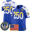 Los Angeles Rams Celebrating America's 250th Anniversary Patch Vapor Limited Jersey - All Stitched - Royal Alternate