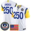 Los Angeles Rams Celebrating America's 250th Anniversary Patch Vapor Limited Jersey - All Stitched - White