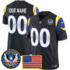 Los Angeles Rams Celebrating America's 250th Anniversary Patch Vapor Limited Custom Jersey - All Stitched - Navy Rivalries