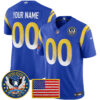 Los Angeles Rams Celebrating America's 250th Anniversary Patch Vapor Limited Custom Jersey - All Stitched - Royal