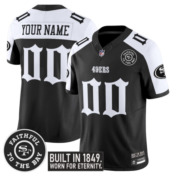 San Francisco 49ers 'Fog City Gothic Edition' Vapor Limited Custom Jersey - All Stitched - Alternate