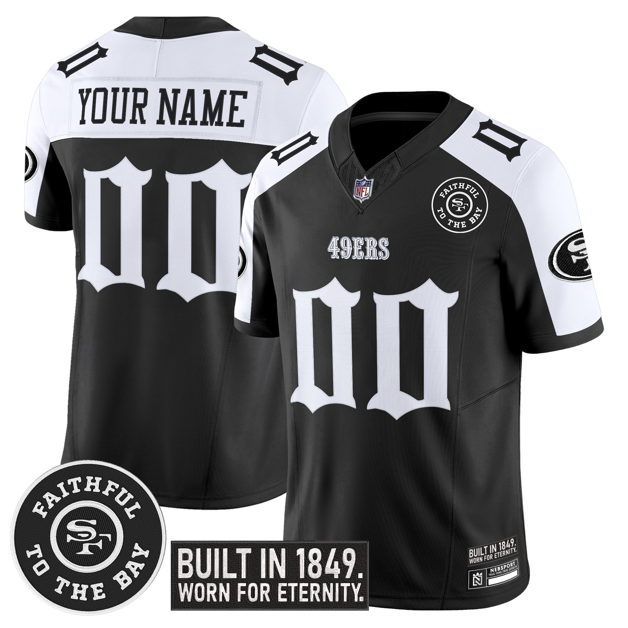 San Francisco 49ers 'Fog City Gothic Edition' Vapor Limited Custom Jersey - All Stitched - Alternate
