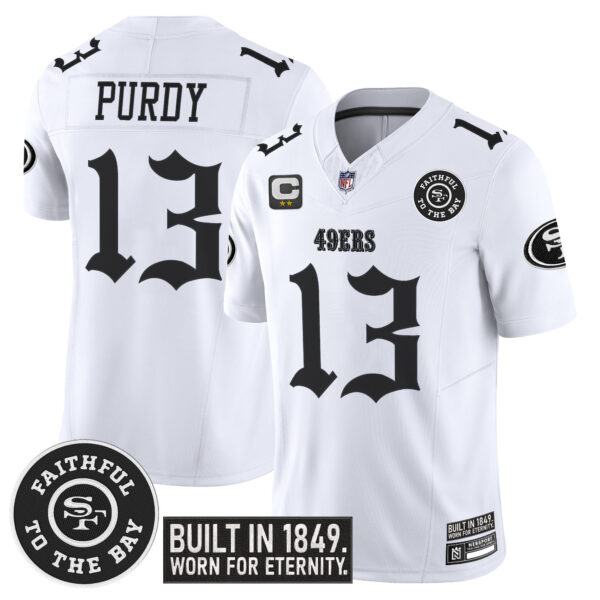 San Francisco 49ers Brock Purdy 'Fog City Gothic Edition' Vapor Limited Jersey - All Stitched - White
