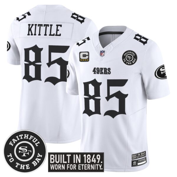 San Francisco 49ers George Kittle 'Fog City Gothic Edition' Vapor Limited Jersey - All Stitched - White