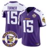 Minnesota Vikings Dallas Turner Est. 1961 Patch 2024 Vapor Limited Jersey - All Stitched - Purple Alternate