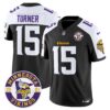 Minnesota Vikings Dallas Turner Est. 1961 Patch 2024 Vapor Limited Jersey - All Stitched - Black Alternate