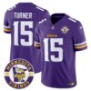 Minnesota Vikings Dallas Turner Est. 1961 Patch 2024 Vapor Limited Jersey - All Stitched - Purple