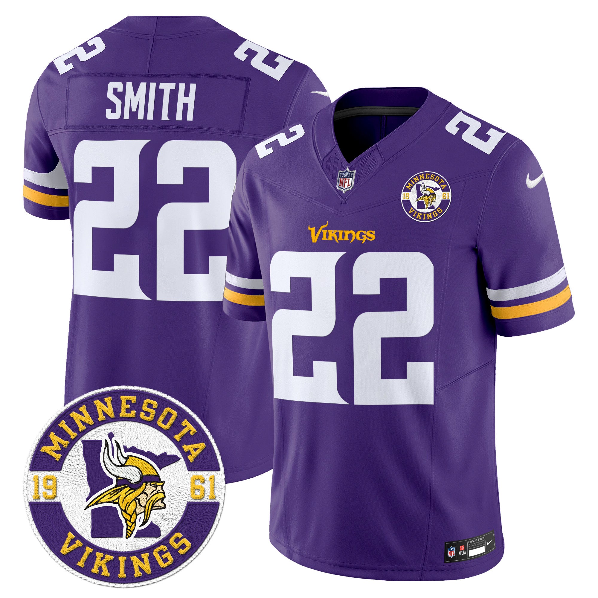 Minnesota Vikings Harrison Smith Est. 1961 Patch 2024 Vapor Limited Jersey - All Stitched - Purple