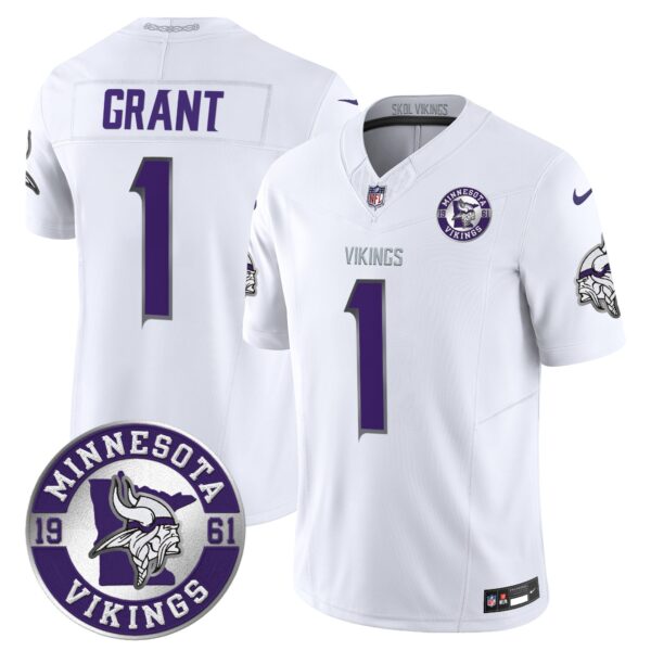 Minnesota Vikings Bud Grant Est. 1961 Patch 2024 Vapor Limited Jersey - All Stitched - Winter Warrior