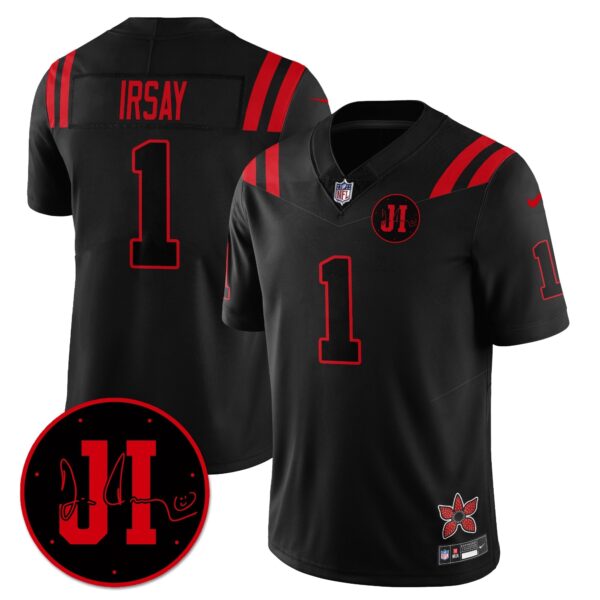 Indianapolis Colts Jim Irsay 'Stranger Things Edition' Jim Irsay Patch Vapor Limited Jersey - All Stitched - Black