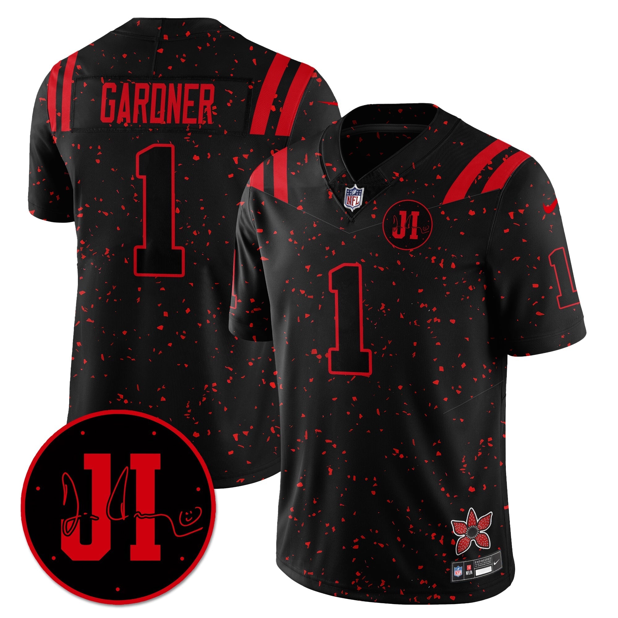 Indianapolis Colts Sauce Gardner 'Stranger Things Edition' Jim Irsay Patch Vapor Limited Jersey - All Stitched - Black Limited
