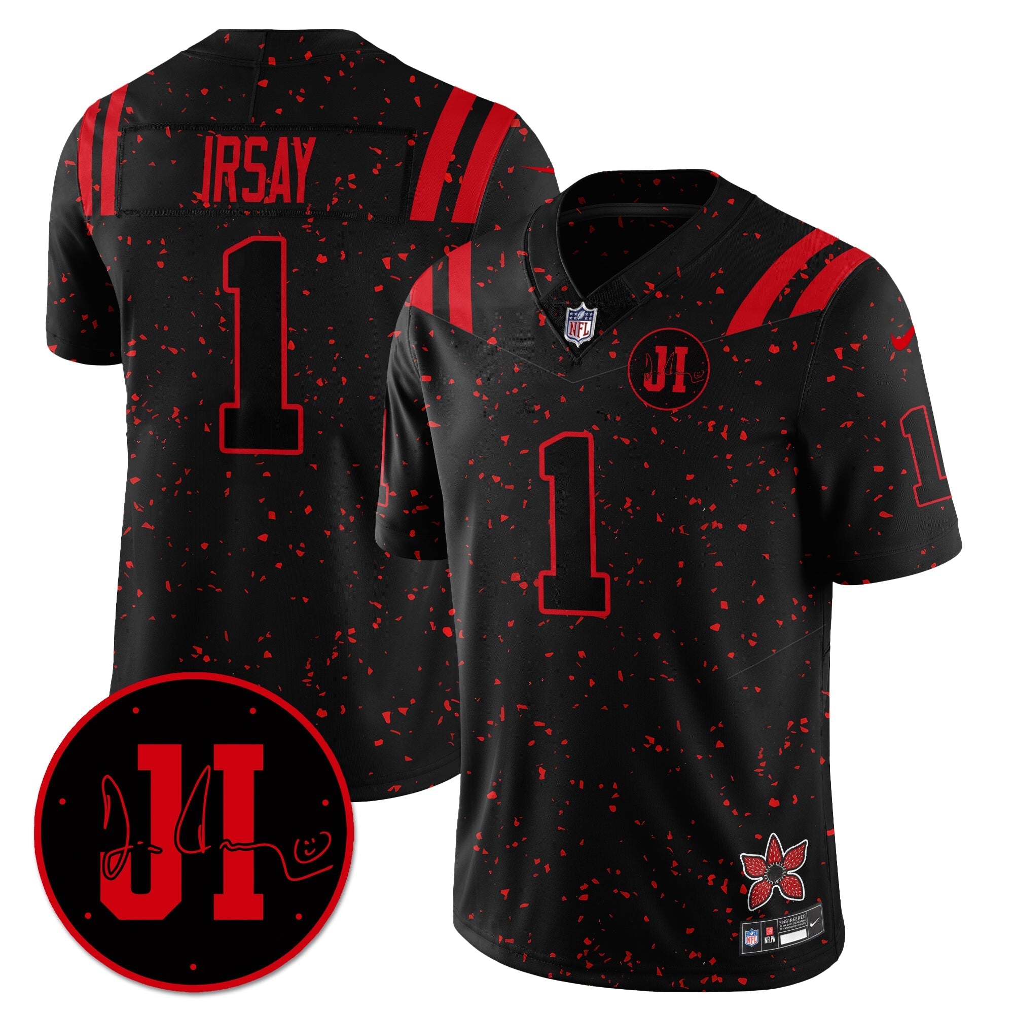 Indianapolis Colts Jim Irsay 'Stranger Things Edition' Jim Irsay Patch Vapor Limited Jersey - All Stitched - Black Limited