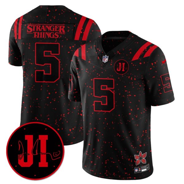 Indianapolis Colts Stranger Things 'Stranger Things Edition' Jim Irsay Patch Vapor Limited Jersey - All Stitched - Black Limited