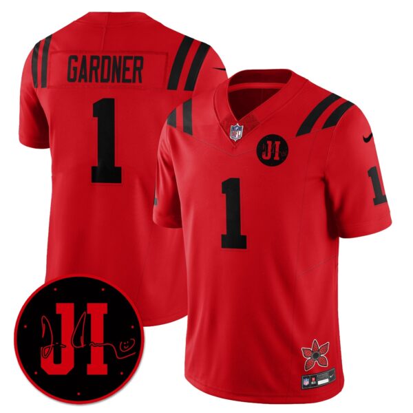 Indianapolis Colts Sauce Gardner 'Stranger Things Edition' Jim Irsay Patch Vapor Limited Jersey - All Stitched - Red