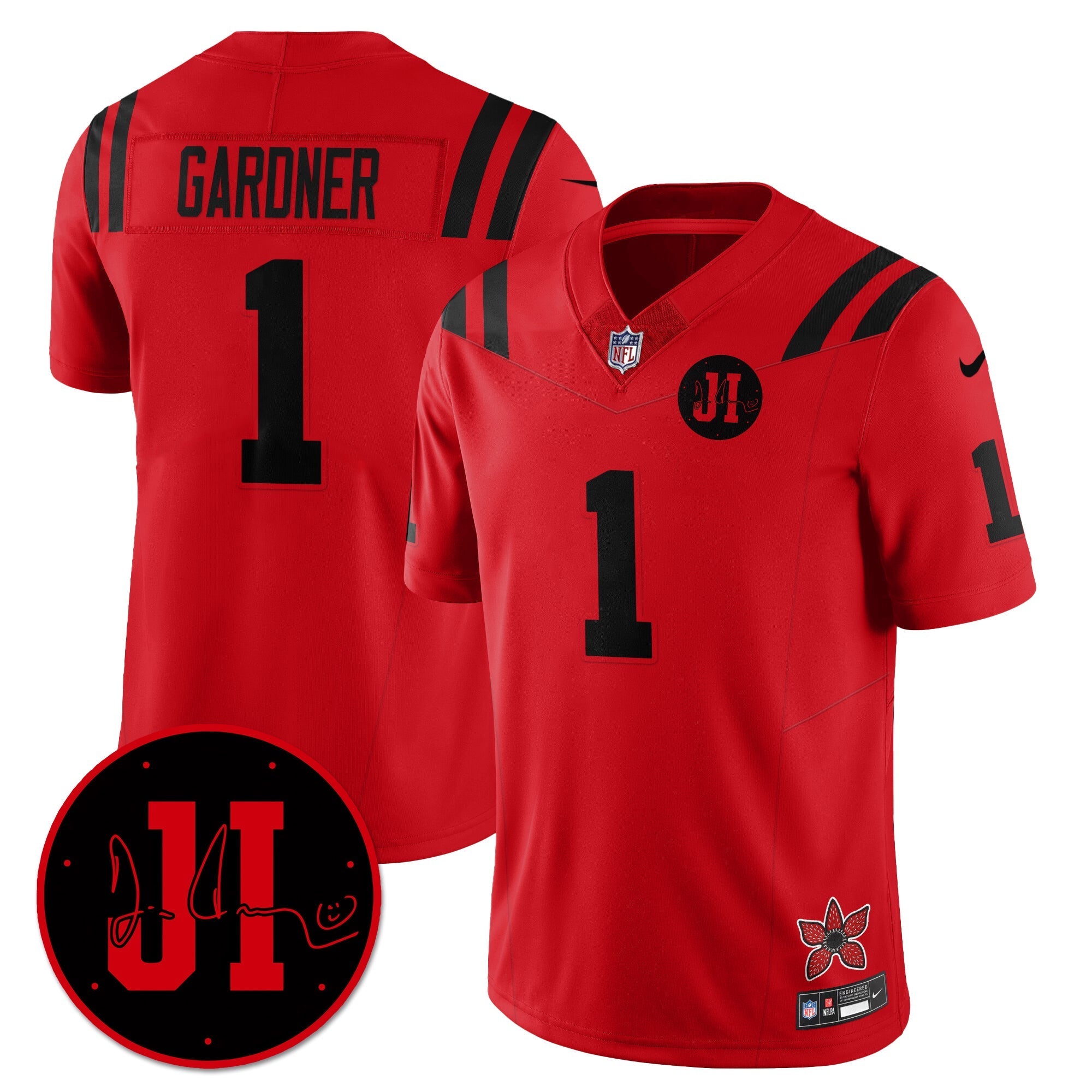 Indianapolis Colts Sauce Gardner 'Stranger Things Edition' Jim Irsay Patch Vapor Limited Jersey - All Stitched - Red