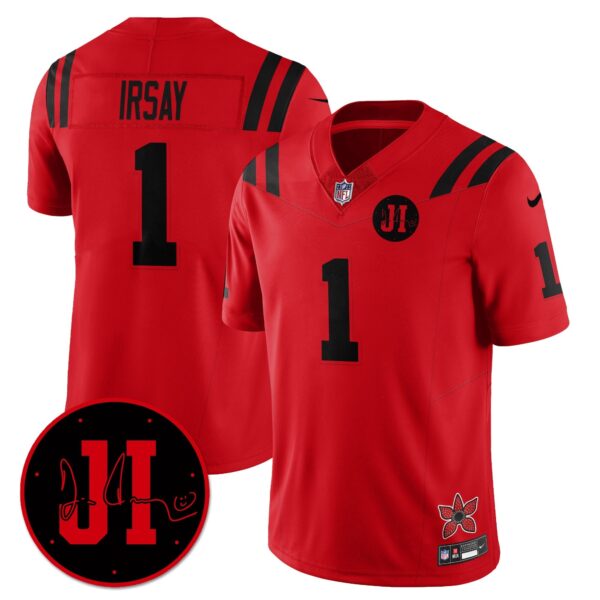 Indianapolis Colts Jim Irsay 'Stranger Things Edition' Jim Irsay Patch Vapor Limited Jersey - All Stitched - Red