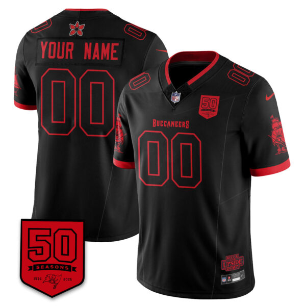 Tampa Bay Buccaneers 'Stranger Things Edition' Vapor Limited Custom Jersey - All Stitched - Black