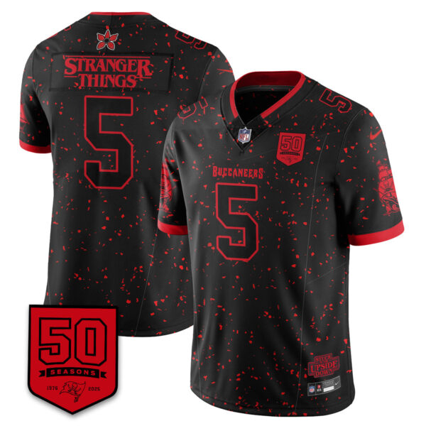 Tampa Bay Buccaneers Stranger Things 'Stranger Things Edition' Vapor Limited Jersey - All Stitched - Black Limited