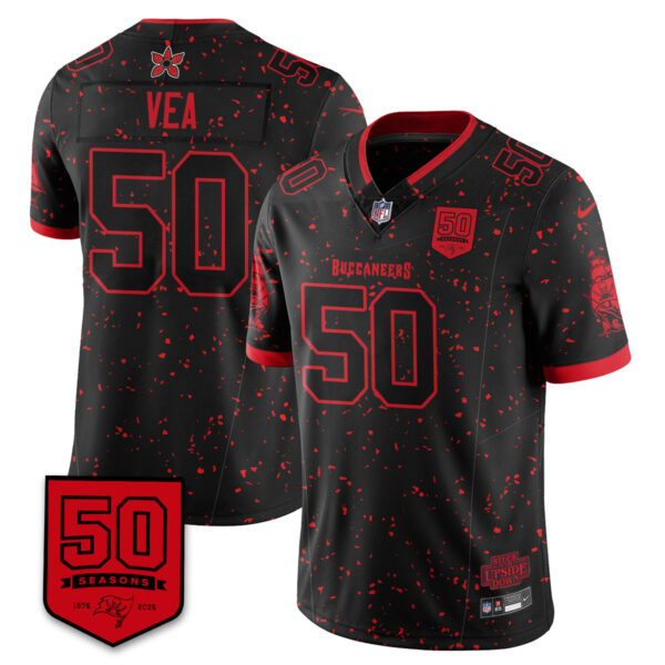 Tampa Bay Buccaneers Vita Vea 'Stranger Things Edition' Vapor Limited Jersey - All Stitched - Black Limited