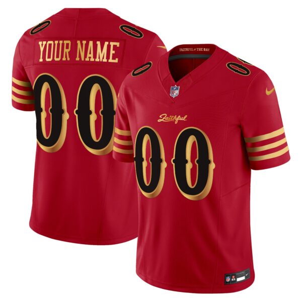 San Francisco 49ers 2025 “Rivalries” Vapor Limited Custom Jersey - All Stitched - Red Gold