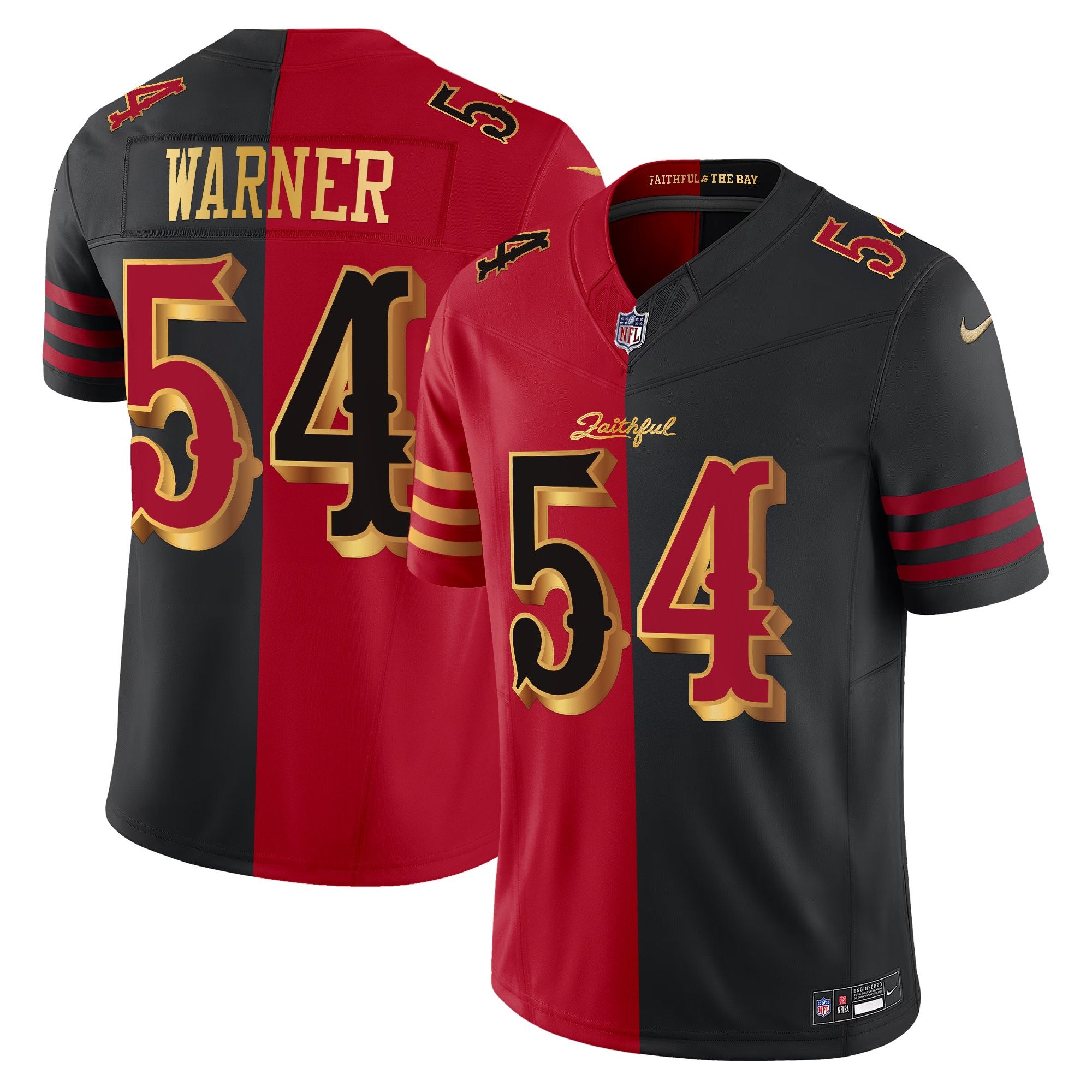 San Francisco 49ers Fred Warner 2025 “Rivalries” Vapor Limited Jersey - All Stitched - Split