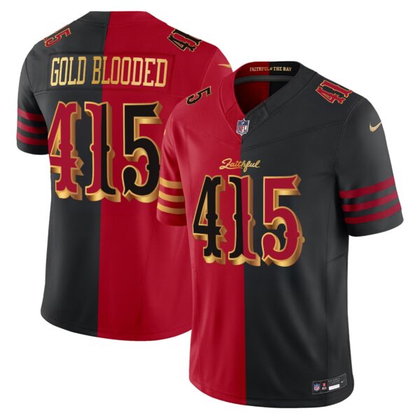 San Francisco 49ers Gold Blooded 415 2025 “Rivalries” Vapor Limited Jersey - All Stitched - Split
