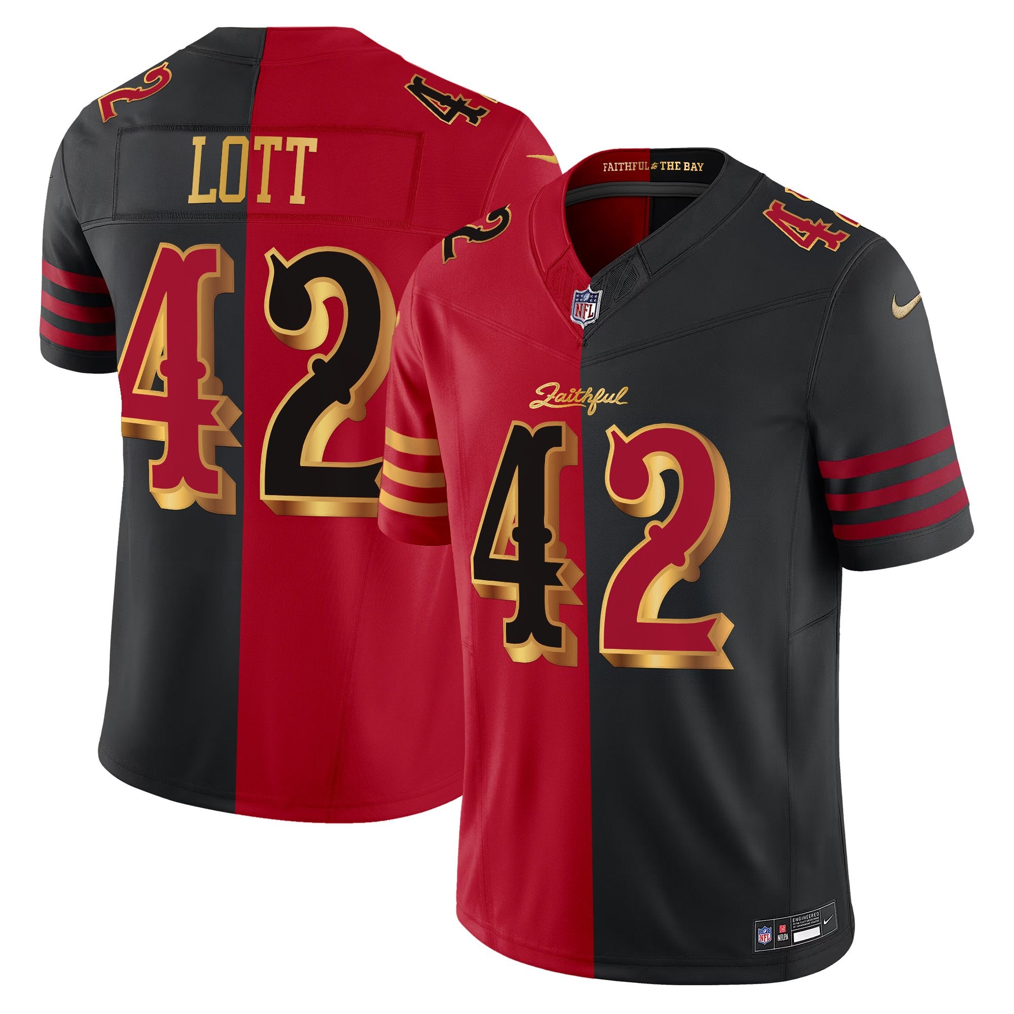 San Francisco 49ers Ronnie Lott 2025 “Rivalries” Vapor Limited Jersey - All Stitched - Split