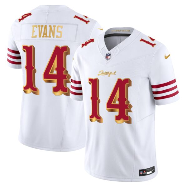 San Francisco 49ers Mike Evans 2025 “Rivalries” Vapor Limited Jersey - All Stitched - White Gold