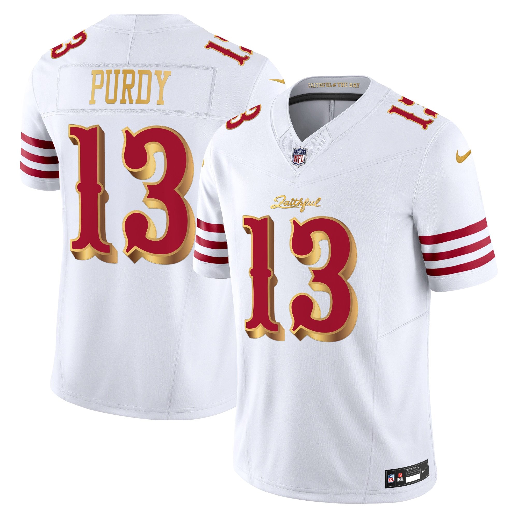 San Francisco 49ers Brock Purdy 2025 “Rivalries” Vapor Limited Jersey - All Stitched - White Gold