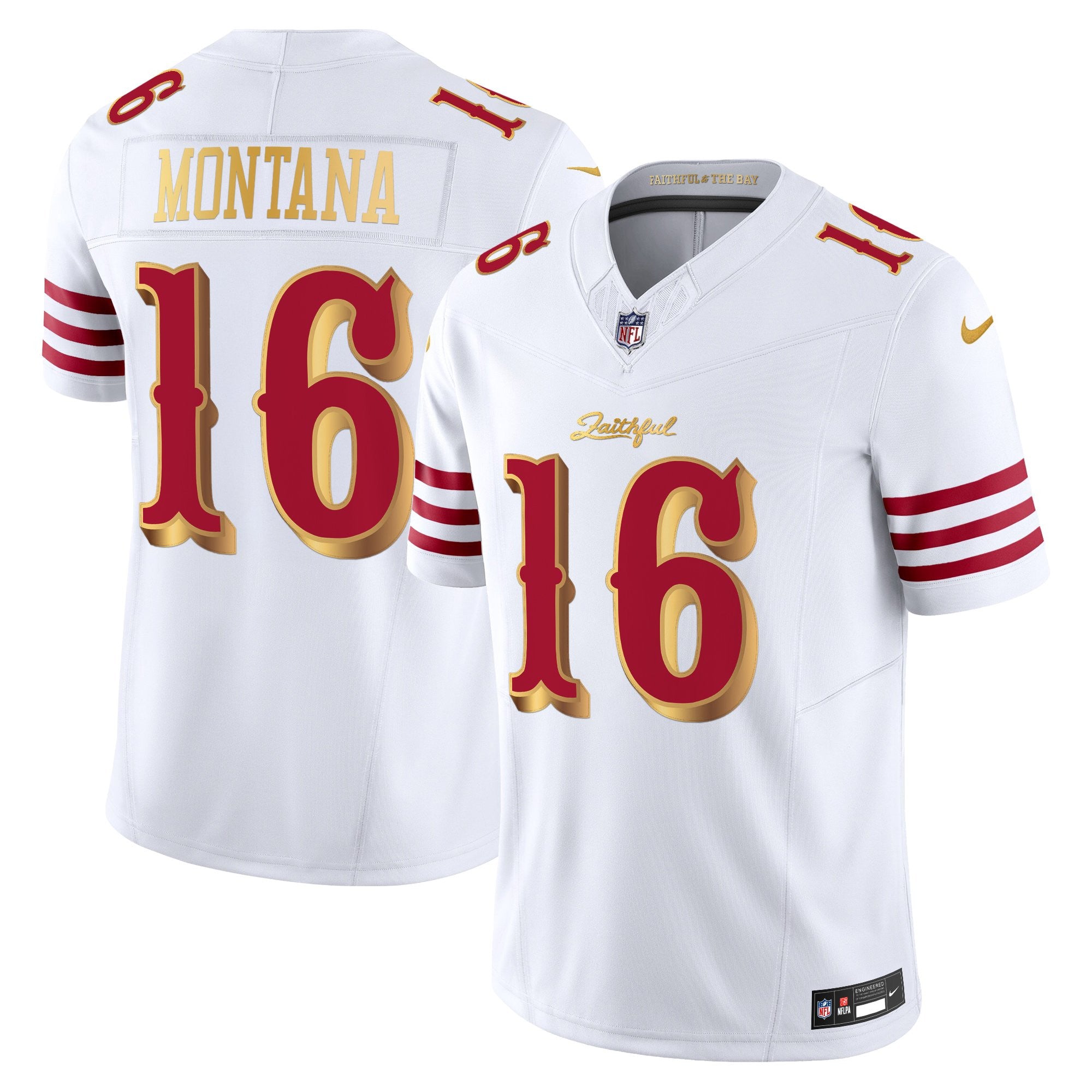 San Francisco 49ers Joe Montana 2025 “Rivalries” Vapor Limited Jersey - All Stitched - White Gold