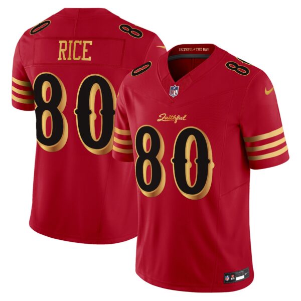 San Francisco 49ers Jerry Rice 2025 “Rivalries” Vapor Limited Jersey - All Stitched - Red Gold
