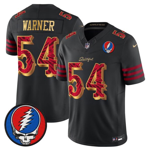 San Francisco 49ers Fred Warner Grateful Dead Rivalries Edition Vapor Limited Jersey - All Stitched - Black Gold