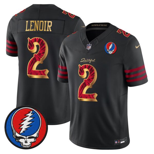 San Francisco 49ers Deommodore Lenoir Grateful Dead Rivalries Edition Vapor Limited Jersey - All Stitched - Black Gold