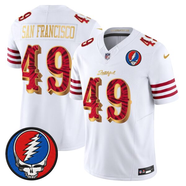 San Francisco 49ers San Francisco Grateful Dead Rivalries Edition Vapor Limited Jersey - All Stitched - White Gold