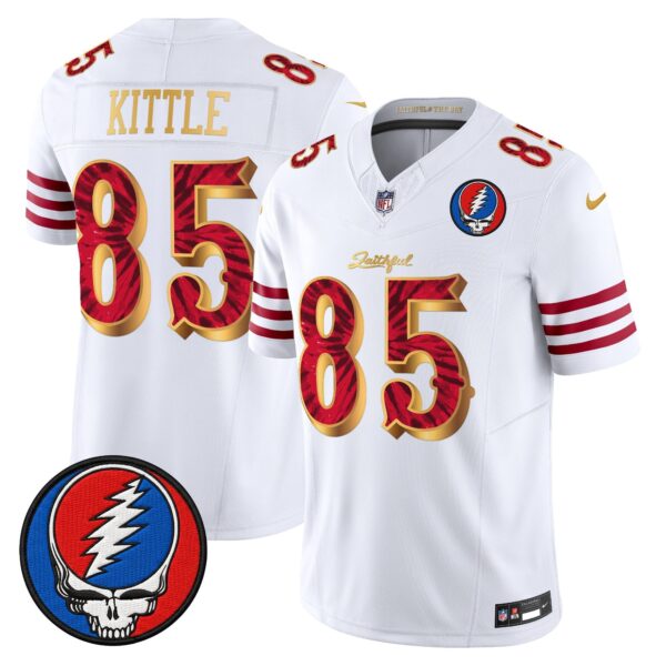 San Francisco 49ers George Kittle Grateful Dead Rivalries Edition Vapor Limited Jersey - All Stitched - White Gold