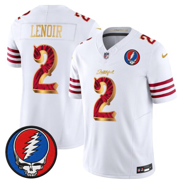 San Francisco 49ers Deommodore Lenoir Grateful Dead Rivalries Edition Vapor Limited Jersey - All Stitched - White Gold