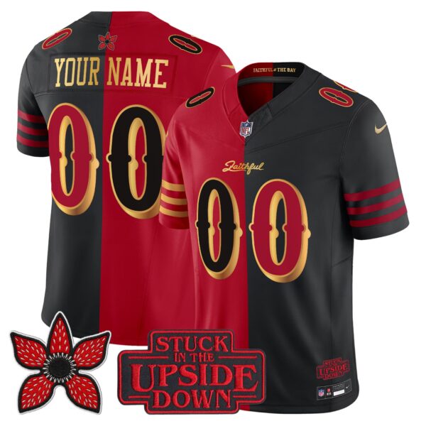 San Francisco 49ers 'Stranger Things Edition' Vapor Limited Custom Jersey - All Stitched - Split
