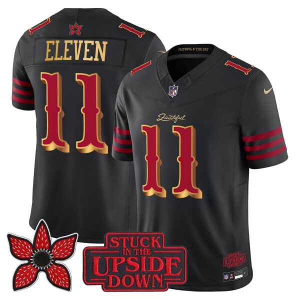 San Francisco 49ers #11 Eleven 'Stranger Things Edition' Vapor Limited Jersey - All Stitched - Black Rivalries