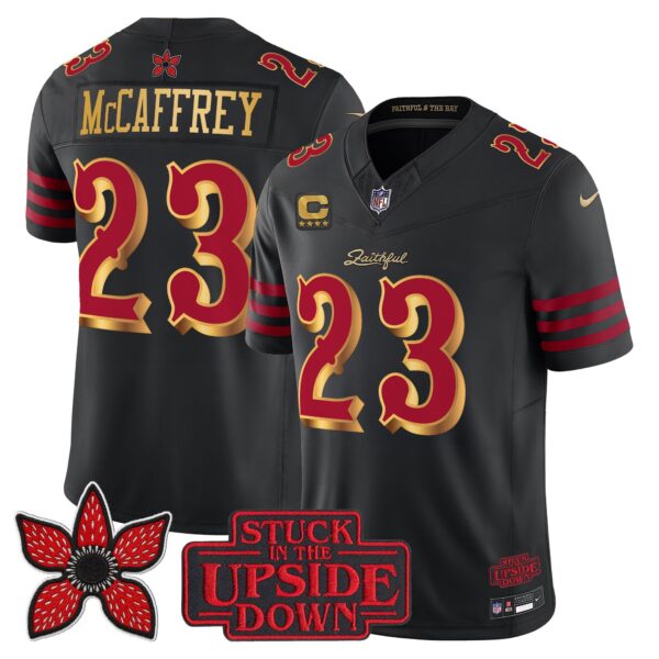 San Francisco 49ers Christian McCaffrey 'Stranger Things Edition' Vapor Limited Jersey - All Stitched - Black Rivalries