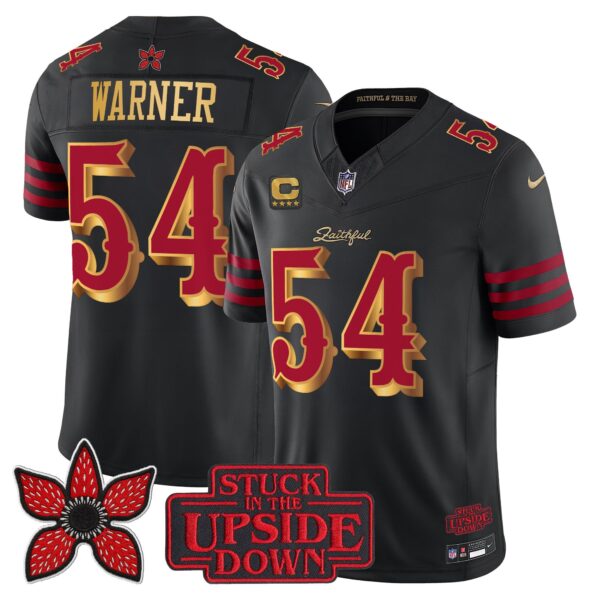 San Francisco 49ers Fred Warner 'Stranger Things Edition' Vapor Limited Jersey - All Stitched - Black Rivalries