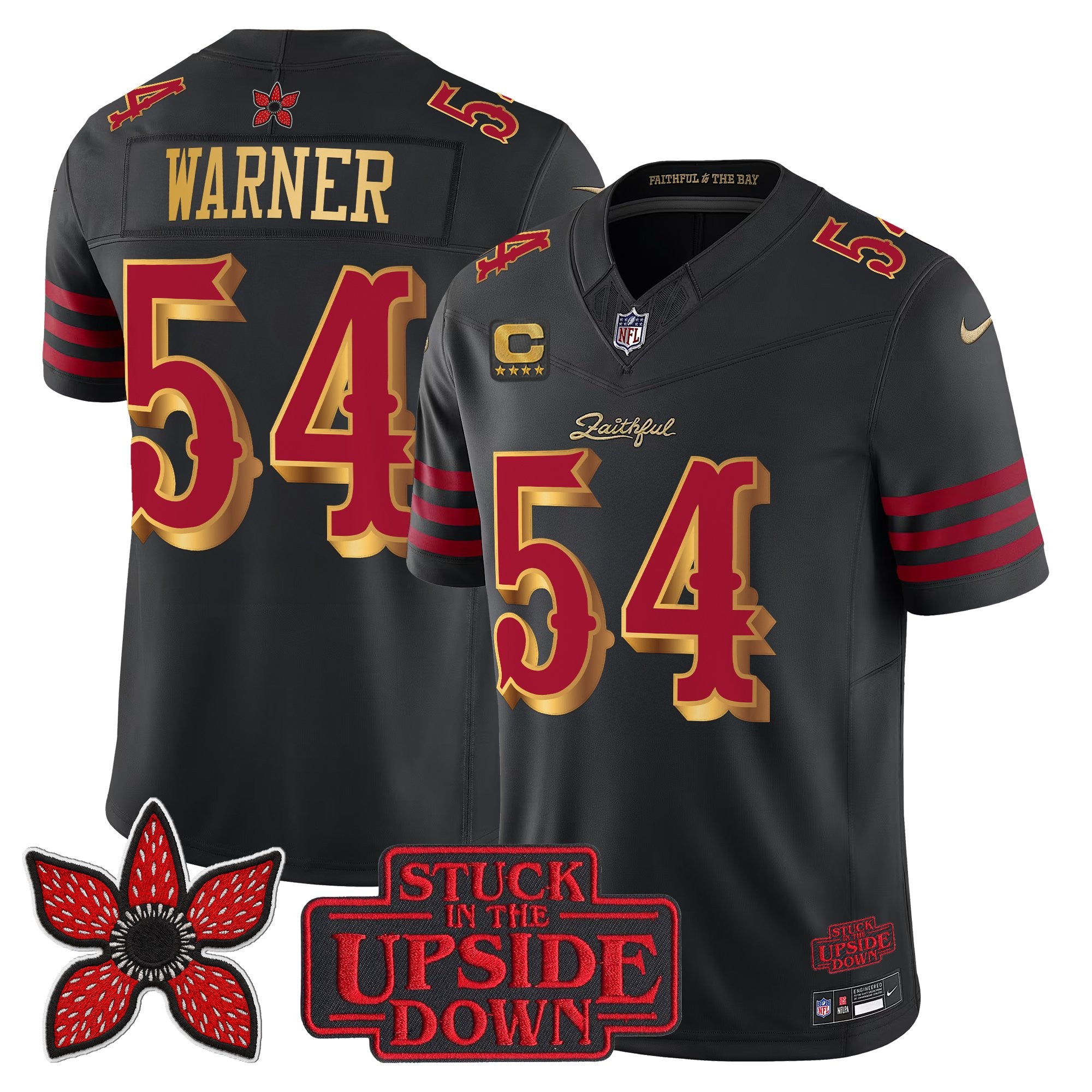 San Francisco 49ers Fred Warner 'Stranger Things Edition' Vapor Limited Jersey - All Stitched - Black Rivalries