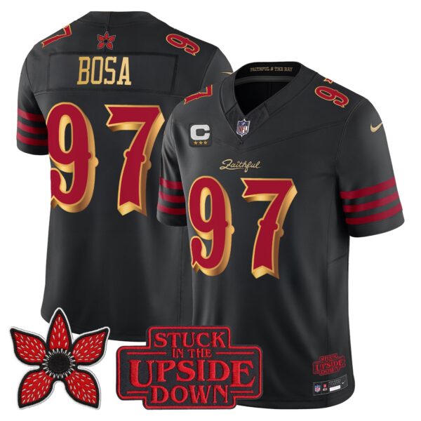San Francisco 49ers Nick Bosa 'Stranger Things Edition' Vapor Limited Jersey - All Stitched - Black Rivalries