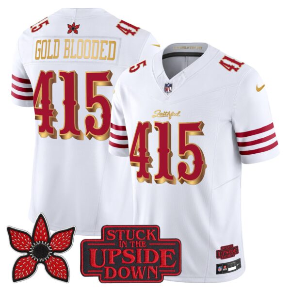San Francisco 49ers San Francisco 'Stranger Things Edition' Vapor Limited Jersey - All Stitched - White Gold